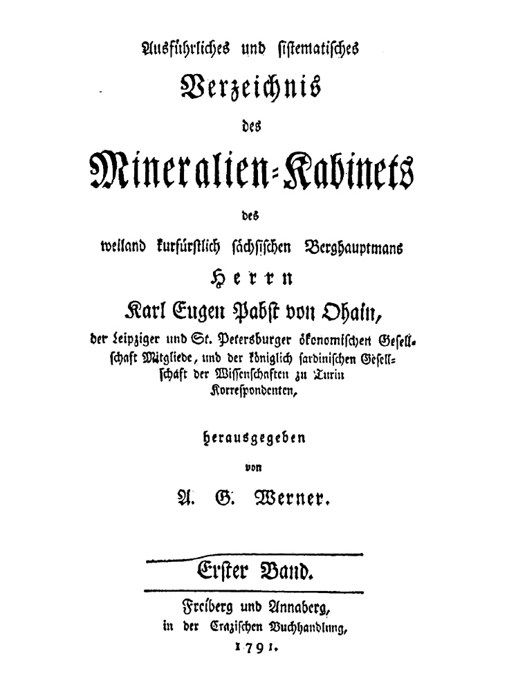 Werner Abraham Gottlob : Mineralogical Record